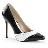 Noir Blanc 13 cm AMUSE-26 Chaussures pour femmes a talon