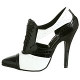 Noir Blanc 13 cm SEDUCE-458 Oxford Chaussures pour femmes a talon