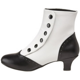 Noir Blanc 5 cm FLORA-1023 Bottines Femmes