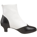 Noir Blanc 5 cm FLORA-1023 Bottines Femmes