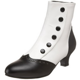 Noir Blanc 5 cm FLORA-1023 Bottines Femmes