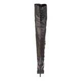 Noir Cuir 13,5 cm INDULGE-3011 bottes cuissardes hommes