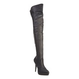 Noir Cuir 13,5 cm INDULGE-3011 bottes cuissardes hommes