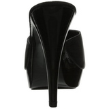 Noir Cuir 14 cm COCKTAIL-501L Pantoufles Talons Hauts