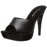 Noir Cuir 14 cm COCKTAIL-501L Pantoufles Talons Hauts