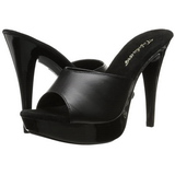 Noir Cuir 14 cm COCKTAIL-501L Pantoufles Talons Hauts