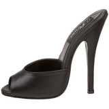 Noir Cuir 15 cm DOMINA-101 Mules Talons Hauts