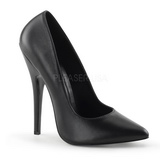 Noir Cuir 15 cm DOMINA-420 Escarpins Talons Aiguilles Hommes