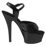 Noir Cuir 15 cm Pleaser KISS-209 Talons Hauts Plateforme