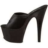 Noir Cuir 18 cm ADORE-701 Plateforme Mules Hautes