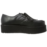 Noir Cuir 5 cm CREEPER-402 Chaussures Creepers Hommes Plateforme