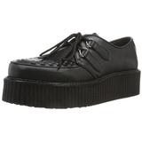 Noir Cuir 5 cm CREEPER-402 Chaussures Creepers Hommes Plateforme