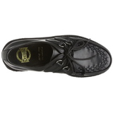 Noir Cuir 5 cm CREEPER-402 Chaussures Creepers Hommes Plateforme