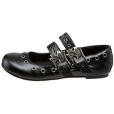 Noir DAISY-03 chaussures ballerines gothique talons plates