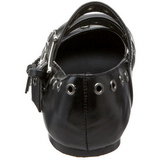 Noir DAISY-03 chaussures ballerines gothique talons plates