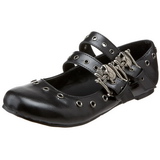 Noir DAISY-03 chaussures ballerines gothique talons plates