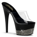 Noir Diamant 18 cm Pleaser ADORE-701-3 Mules Talons Aiguilles