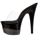 Noir Diamant 18 cm Pleaser ADORE-701-3 Mules Talons Aiguilles