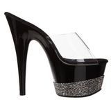 Noir Diamant 18 cm Pleaser ADORE-701-3 Mules Talons Aiguilles