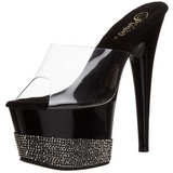 Noir Diamant 18 cm Pleaser ADORE-701-3 Mules Talons Aiguilles