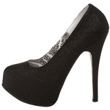 Noir Etincelle 14,5 cm Burlesque TEEZE-31G Platform Escarpins Chaussures
