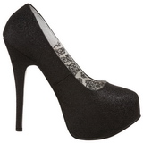 Noir Etincelle 14,5 cm Burlesque TEEZE-31G Platform Escarpins Chaussures