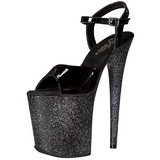 Noir Etincelle 20 cm FLAMINGO-809MG Chaussures Plateau Talon Haut