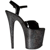 Noir Etincelle 20 cm FLAMINGO-809MG Chaussures Plateau Talon Haut