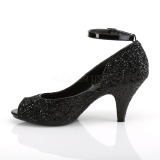 Noir Etincelle 7,5 cm BELLE-381G escarpins pour homme