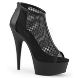 Noir Filet 15 cm Pleaser DELIGHT-600-12 Plateforme Bottines