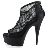 Noir Filet 15 cm Pleaser DELIGHT-600-12 Plateforme Bottines