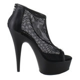 Noir Filet 15 cm Pleaser DELIGHT-600-12 Plateforme Bottines