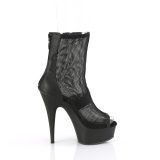 Noir Filet 15 cm Pleaser Plateforme Bottines