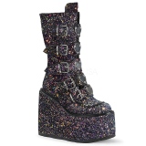 Noir Glitter 14 cm SWING-230G bottes cyberpunk plateforme
