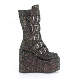 Noir Glitter 14 cm SWING-230G bottes cyberpunk plateforme
