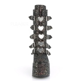 Noir Glitter 14 cm SWING-230G bottes cyberpunk plateforme