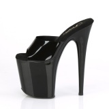 Noir Jelly-Like 20 cm FLAMINGO-801N mules talons hauts de pole dance