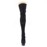 Noir Lycra 15 cm DELIGHT-3003 Bottes Cuissardes Talons Hauts