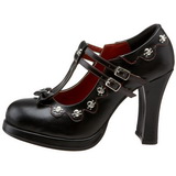 Noir Mat 10,5 cm CRYPTO-06 Chaussures Escarpins Gothique Plateforme