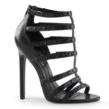 Noir Mat 13 cm SEXY-15 High Heels Sandales Femmes