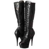 Noir Mat 15,5 cm DELIGHT-2023 Plateforme Bottes Femmes