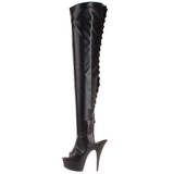 Noir Mat 15,5 cm DELIGHT-3017 Cuissardes Bottes Plateforme