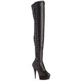 Noir Mat 15 cm DELIGHT-3050 Cuissardes Bottes Plateforme