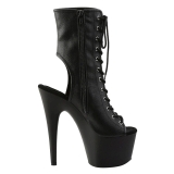 Noir Mat 18 cm ADORE-1016 Plateforme Bottines Bout Ouvert