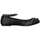 Noir Mat STAR-23 chaussures ballerines gothique talons plates