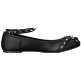 Noir Mat STAR-23 chaussures ballerines gothique talons plates