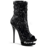 Noir Paillettes 15,5 cm BLONDIE-R-1008 Plateforme Bottines Femmes