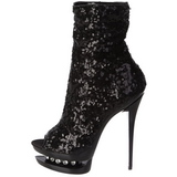 Noir Paillettes 15,5 cm BLONDIE-R-1008 Plateforme Bottines Femmes