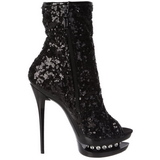 Noir Paillettes 15,5 cm BLONDIE-R-1008 Plateforme Bottines Femmes