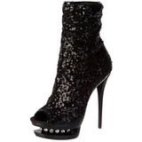 Noir Paillettes 15,5 cm BLONDIE-R-1008 Plateforme Bottines Femmes